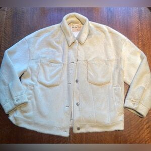 We The Free Cream Lightweight Sherpa Shirt Jacket